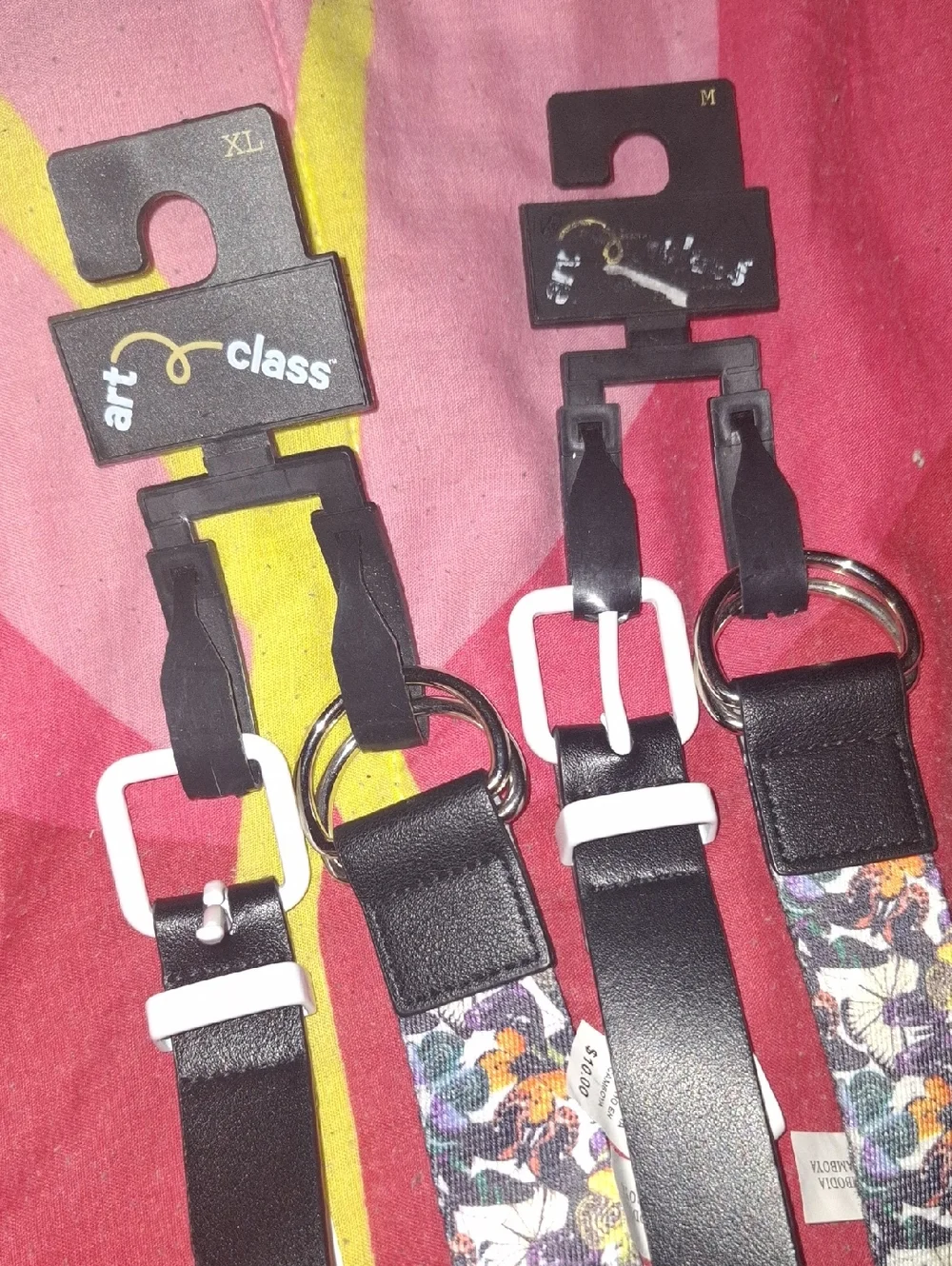 art class Black Floral Accent Kids Belt Duo
